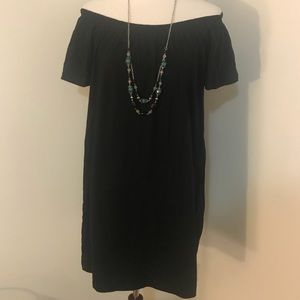 ASOS Black off shoulder beach dress, size 14